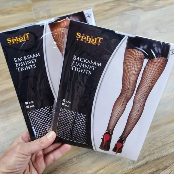 🔹️NWT Black Back Seam Fishnet Tights Small/Medium - Picture 2 of 4